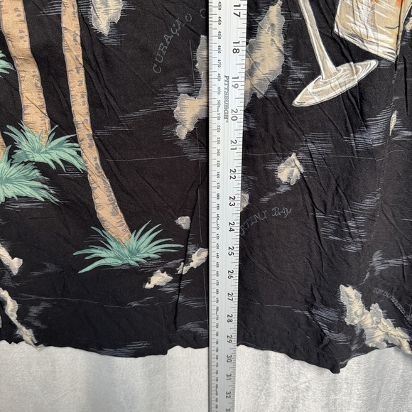 Tori Richard Shirt Mens XL Black Hawaiian Cocktail Palm Tree Aloha Camp Top - Picture 10 of 12